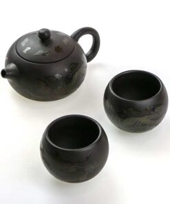 фото - Чайник Си Ши + 2 пиалі глина проявляется рисунок