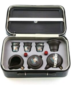 фото - Дорожній чайний набір у подарунковому кейсі, на 6 персон, глина Ісін тигр