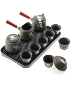 фото - Дорожній чайний набір у подарунковому кейсі, на 6 персон, глина Ісін тигр