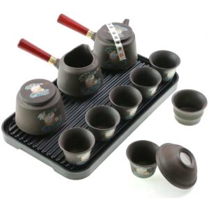 фото - Дорожній чайний набір у подарунковому кейсі, на 6 персон, глина Ісін тигр