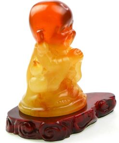 фото - будда под янтарь вісота 13 см х 11см х 7 см