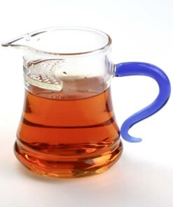 фото - чахай стекло с ситом 320 мл. 2 варианта ручки синяя и желтая