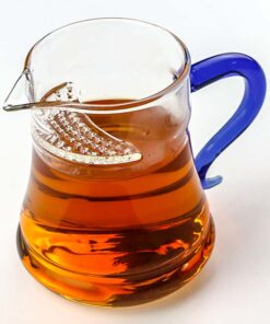 фото - чахай стекло с ситом 320 мл. 2 варианта ручки синяя и желтая