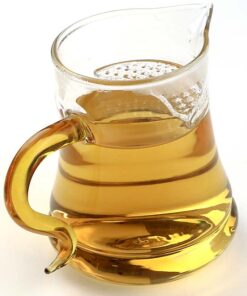 фото - чахай стекло с ситом 320 мл. 2 варианта ручки синяя и желтая