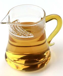 фото - чахай стекло с ситом 320 мл. 2 варианта ручки синяя и желтая