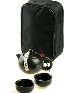 фото - Чайний сервіз дорожній, чайник Сі Ши 180 мл та 2 піали 50 мл, кераміка в нефритовій глазурі