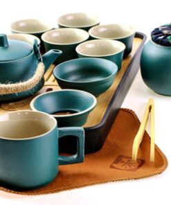 фото - Дорожный набор чайной посуды зеленій, в подарочном кейсе, на 6 персон,  Исин (Копировать)