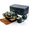 фото - Дорожный набор чайной посуды зеленій, в подарочном кейсе, на 6 персон, Исин (Копировать)
