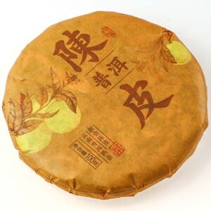 фото - шу с корочками мандарина 100г сырье 2019 прессовка 2023