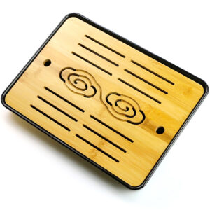 фото - Чабань Облака, прямоугольный китайский чайный столик, бамбук с пластиковым поддоном, 32х23х4 см