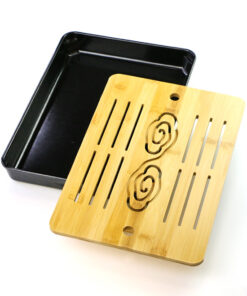 фото - Чабань Облака, прямоугольный китайский чайный столик, бамбук с пластиковым поддоном, 32х23х4 см