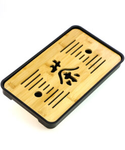 фото - Чабань Чай, прямокутний китайський чайний столик, бамбук із пластиковим піддоном, 33х19х3 см