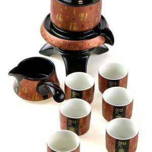 фото - Набір посуду для чайної церемонії “Щастя в Хату” на 6 персон, подарункова коробка, вибір кольору синій коричневий золотий