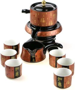 фото - Набір посуду для чайної церемонії “Щастя в Хату” на 6 персон, подарункова коробка, вибір кольору синій коричневий золотий