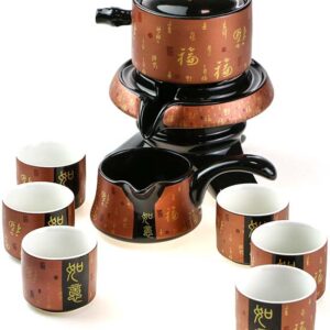 фото - Набір посуду для чайної церемонії “Щастя в Хату” на 6 персон, подарункова коробка, вибір кольору синій коричневий золотий