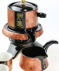 фото - Набір посуду для чайної церемонії “Щастя в Хату” на 6 персон, подарункова коробка, вибір кольору синій коричневий золотий