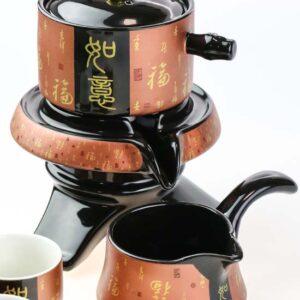 фото - Набір посуду для чайної церемонії “Щастя в Хату” на 6 персон, подарункова коробка, вибір кольору синій коричневий золотий