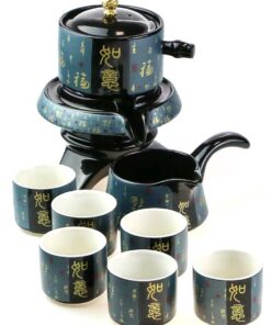 фото - Набір посуду для чайної церемонії “Щастя в Хату” на 6 персон, подарункова коробка, вибір кольору синій коричневий золотий