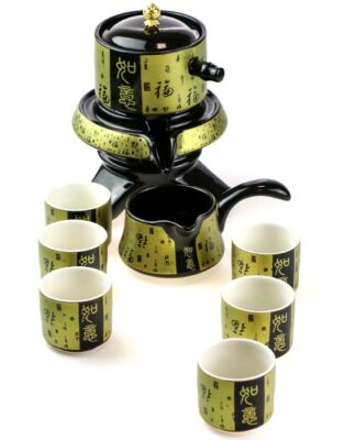 фото - Набір посуду для чайної церемонії “Щастя в Хату” на 6 персон, подарункова коробка, вибір кольору синій коричневий золотий