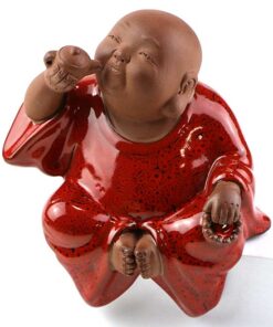 фото - Статуетка Хотей на краю з чашею достатку керамика