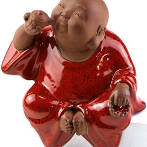 фото - Статуетка Хотей на краю з чашею достатку керамика