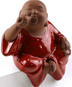 фото - Статуетка Хотей на краю з чашею достатку керамика