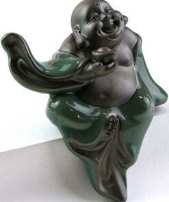 фото - Статуетка Хотей на краю з чашею достатку керамика