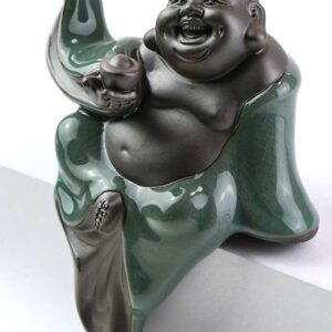 фото - Статуетка Хотей на краю з чашею достатку керамика