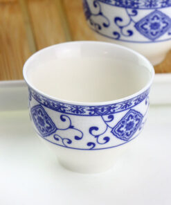 фото - Дорожній сервиз гунфу с поворотной гайванью синий орнамент 110мл пиалі 30мл