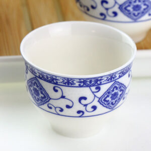 фото - Дорожній сервиз гунфу с поворотной гайванью синий орнамент 110мл пиалі 30мл