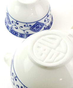 фото - Дорожній сервиз гунфу с поворотной гайванью синий орнамент 110мл пиалі 30мл