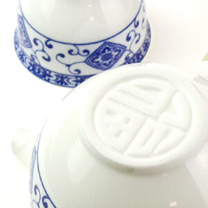 фото - Дорожній сервиз гунфу с поворотной гайванью синий орнамент 110мл пиалі 30мл