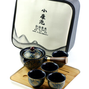 фото - Дорожній сервиз гунфу с поворотной гайванью синий орнамент 110мл пиалі 30мл