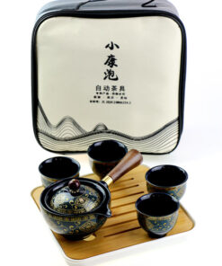 фото - Дорожній сервиз гунфу с поворотной гайванью синий орнамент 110мл пиалі 30мл