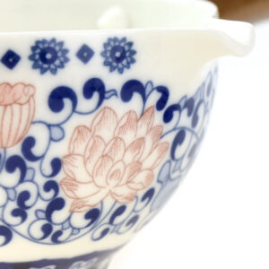 фото - Дорожній сервиз гунфу с поворотной гайванью синий орнамент 110мл пиалі 30мл