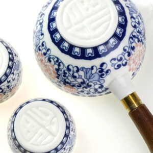 фото - Дорожній сервиз гунфу с поворотной гайванью синий орнамент 110мл пиалі 30мл