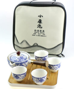 фото - Дорожній сервиз гунфу с поворотной гайванью синий орнамент 110мл пиалі 30мл