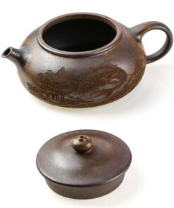 фото - Заварочный чайник, глина Исин, Золотой карп объем 180 мл с водяным замком