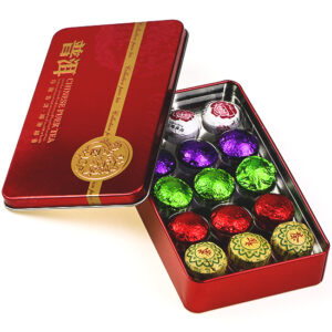 фото - Подарунковий набір китайського чаю Шу Пуер, 15 міні точ в жерстяній коробці