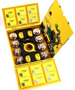 фото - пдарочный набор чая с сервизом желтій