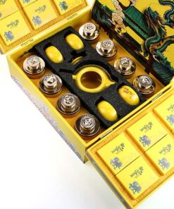 фото - пдарочный набор чая с сервизом желтій