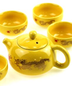 фото - пдарочный набор чая с сервизом желтій