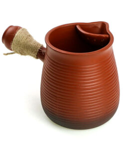 фото - Чахай з боковою ручкою малий Коричневий,черный, красный 350мл. Глина