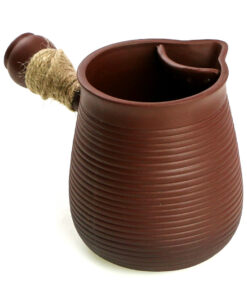 фото - Чахай з боковою ручкою малий Коричневий,черный, красный 350мл. Глина