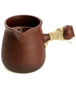 фото - Чахай з боковою ручкою малий Коричневий,черный, красный 350мл. Глина