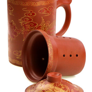 фото - Чашка “Фенікс” з ситом чорна, червона 300мл.