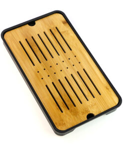 фото - Чабань Смужка, прямоугольный китайский чайный столик, бамбук с пластиковым поддоном, 32х18х3 см (Копировать)