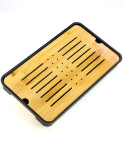 фото - Чабань Смужка, прямоугольный китайский чайный столик, бамбук с пластиковым поддоном, 32х18х3 см (Копировать)