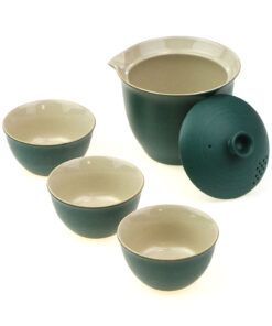 фото - Дорожній набір для заварювання чаю, гайвань та 3 піали, кераміка Цзіньдечжень