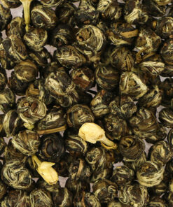 фото - Зеленый чай жемчужина дракона с цветками жасмина